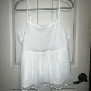 Never Worn White Flowing Tank Blouse